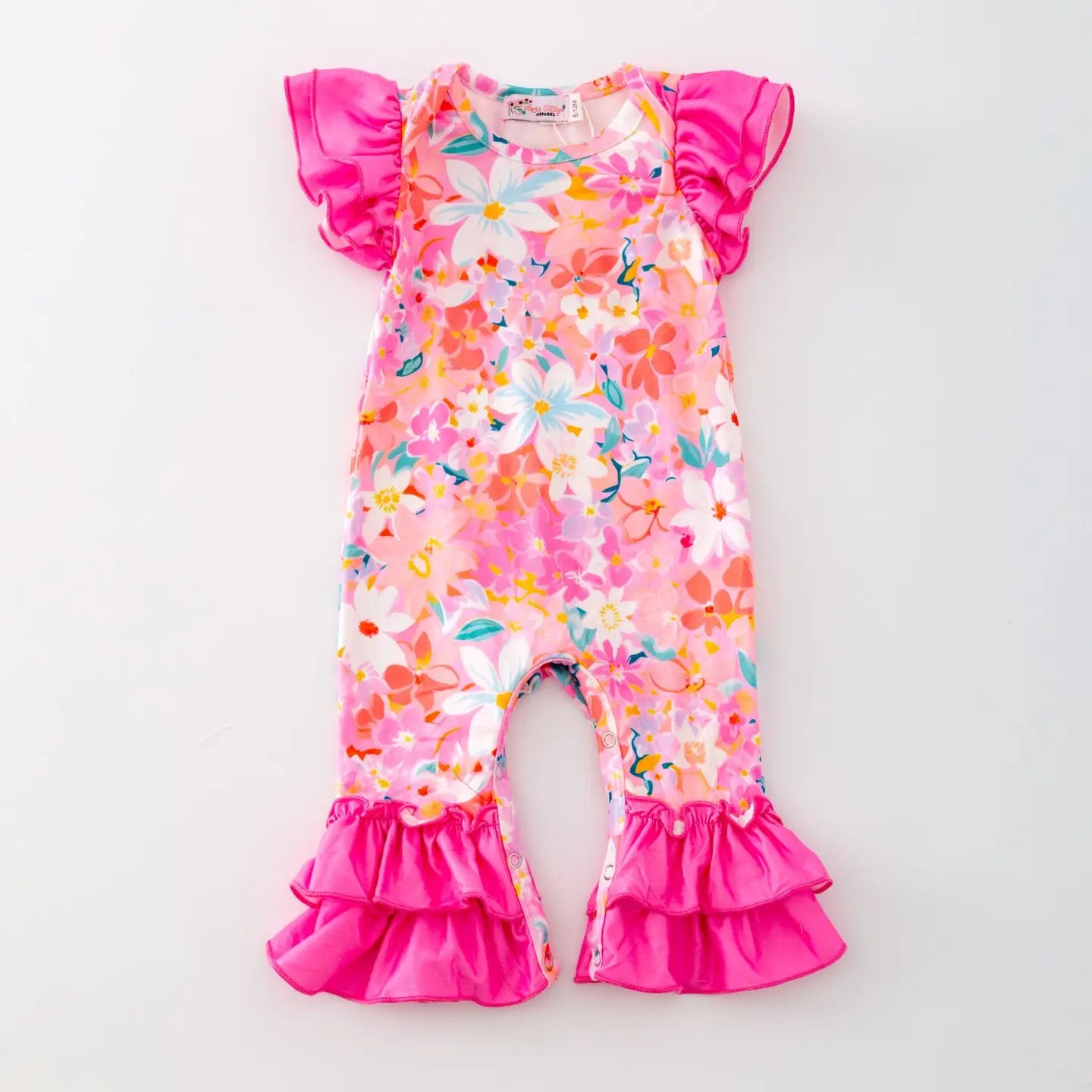 Pink Blossom Flower Baby Footies