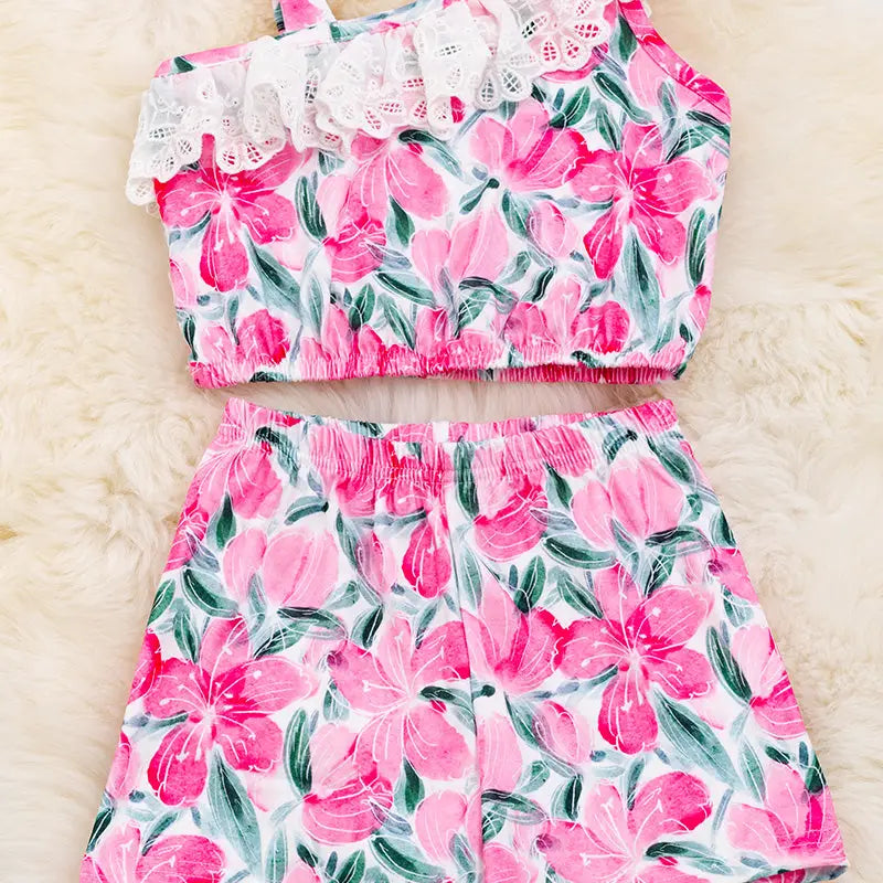 Tropical Flower Outfit short set